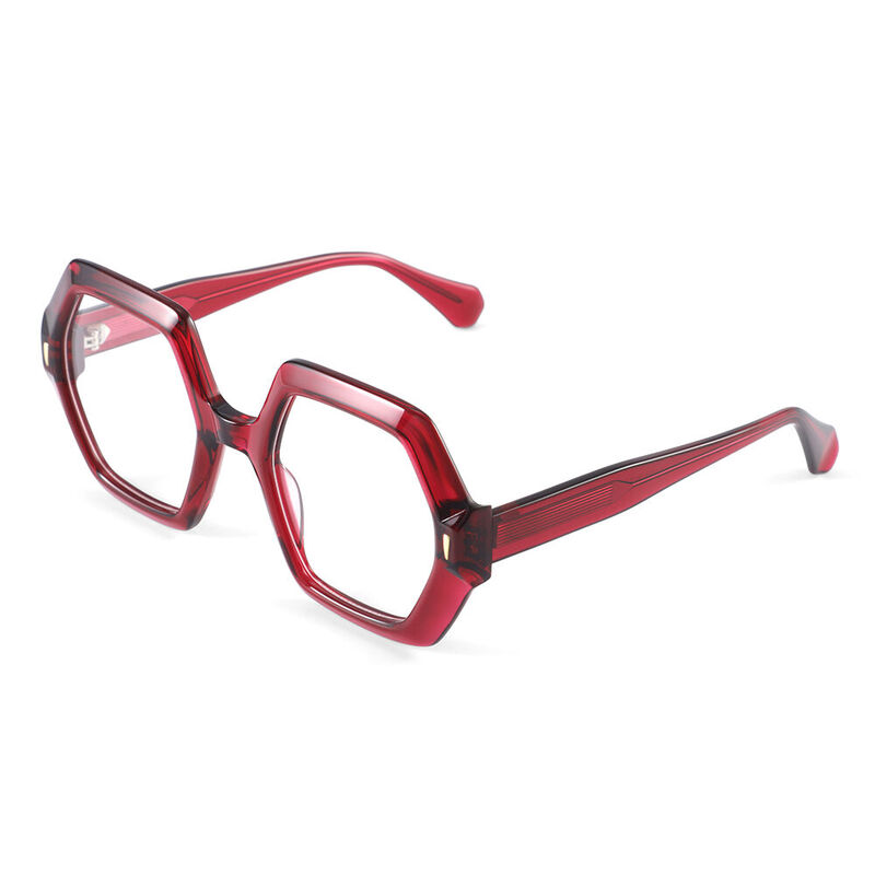 Egan Geometric Red Glasses