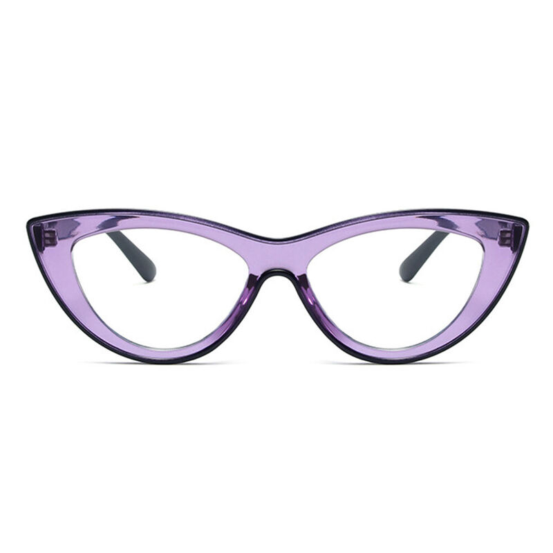 Trista Cat Eye Black Purple Glasses