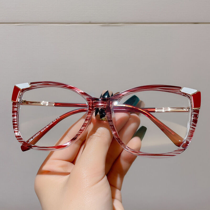 Leigh Cat Eye Red Glasses