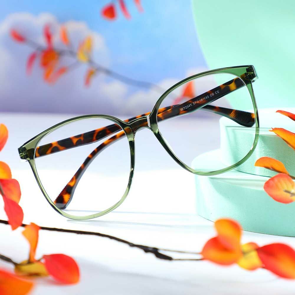 Evangeline Quadratische Grüne Brille