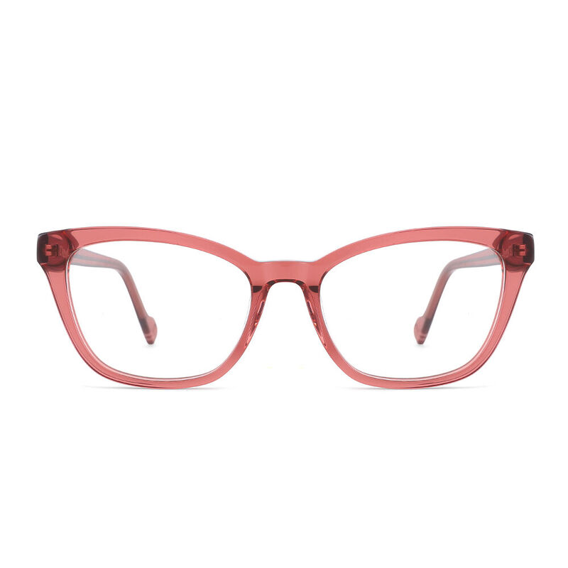 Good Vibe Rectangle Red Glasses