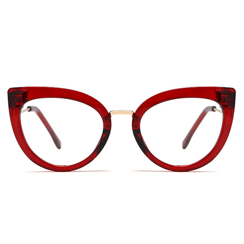 Agalia Cat Eye Red Clear Glasses