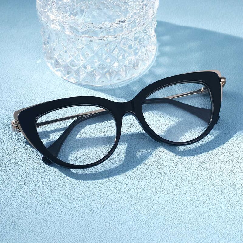 Kitty Cat Eye Black Glasses