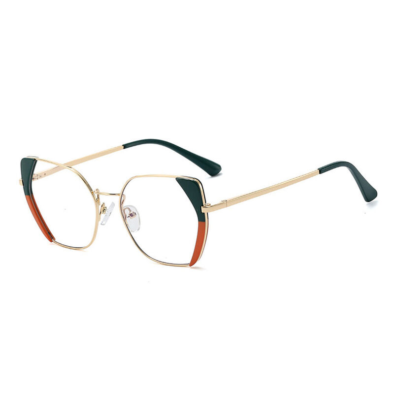 Antoinette Geometric Green Glasses