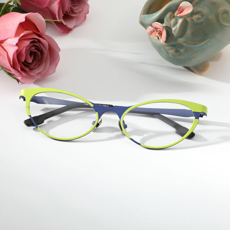 Neely Cat Eye Green Glasses