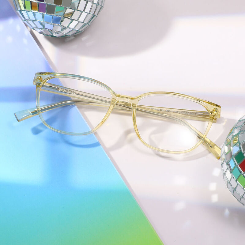 Hopd Square Yellow Glasses