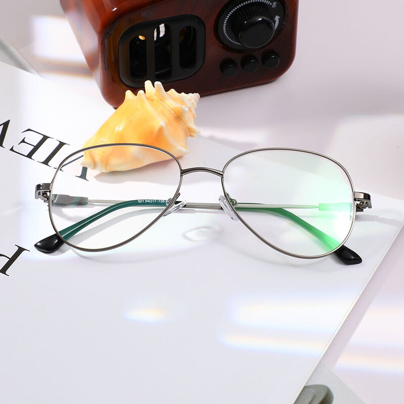 Hutt Aviator Gunmetal Glasses