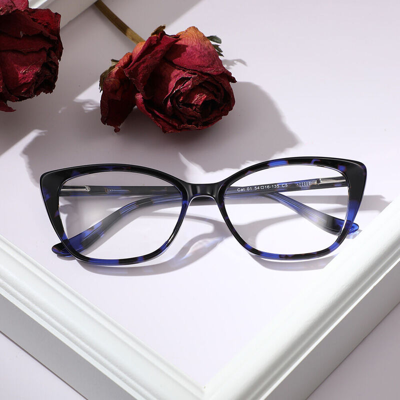 Peggy Cat Eye Blue Glasses