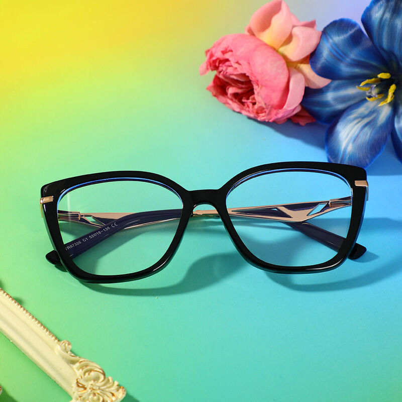 Robbiee Cat Eye Black Glasses