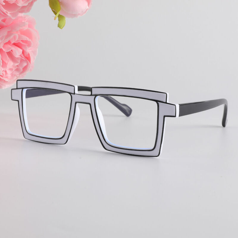 Flossie Square White Glasses