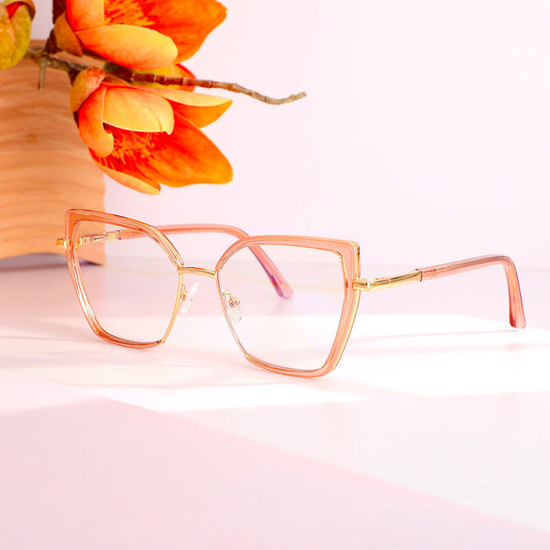 Modesty Cat Eye Pink Glasses