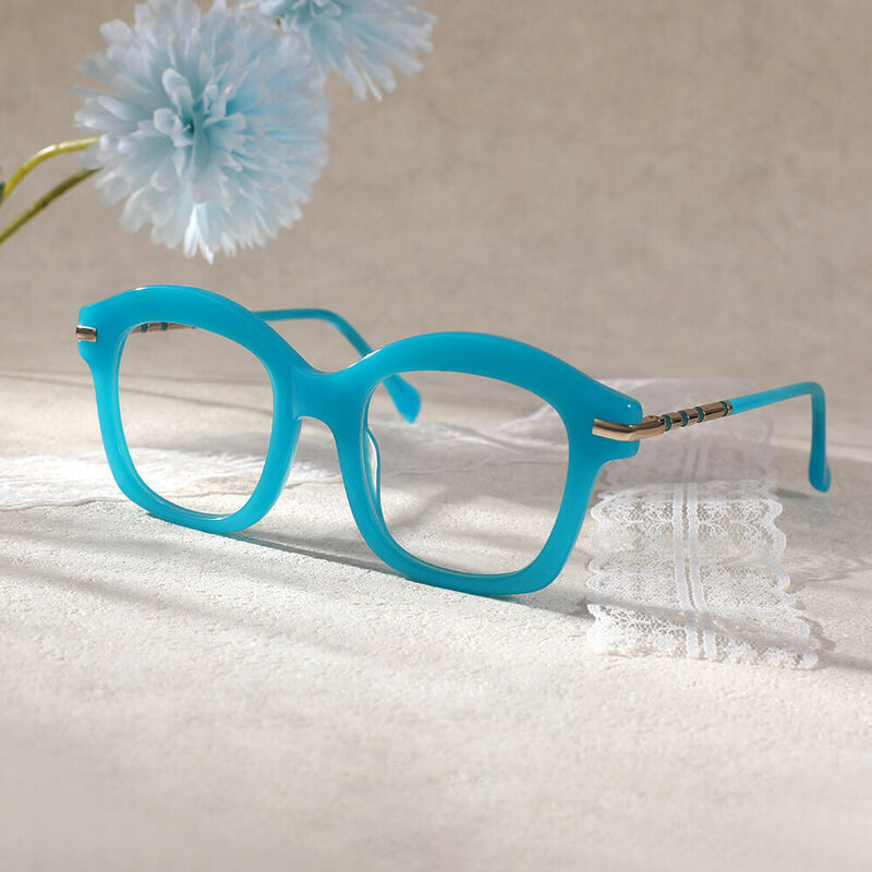 Alice Square Blue Glasses