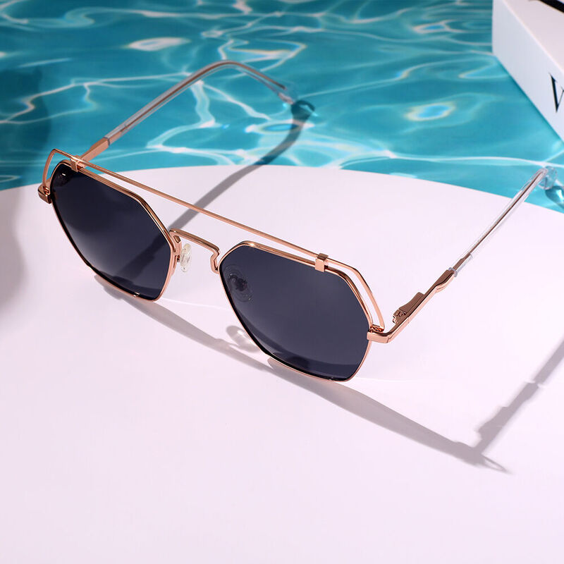 Free Will Aviator Rose Gold Sunglasses