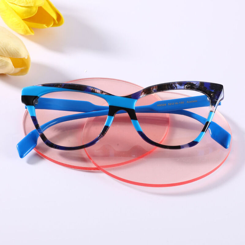 Lekka Cat Eye Blue Glasses