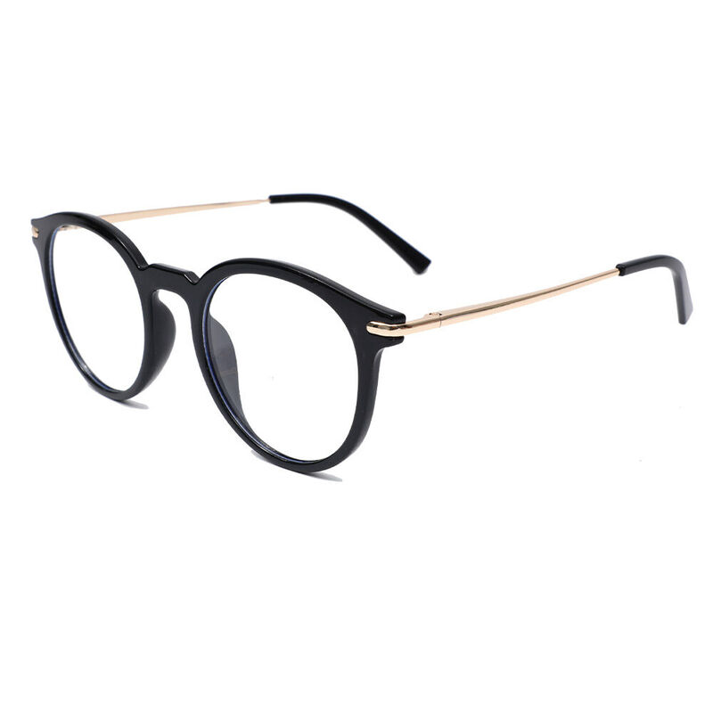 Aaro Round Black Glasses