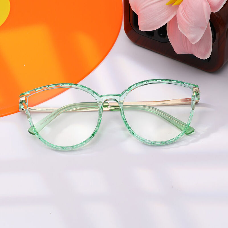 Sabr Round Green Glasses