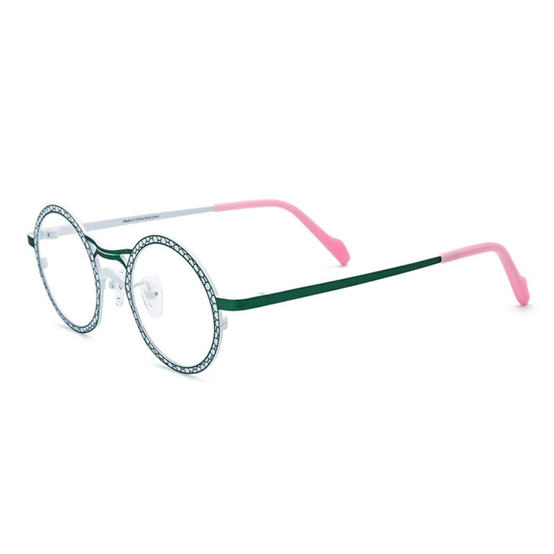 Bart Runde Weiße Brille