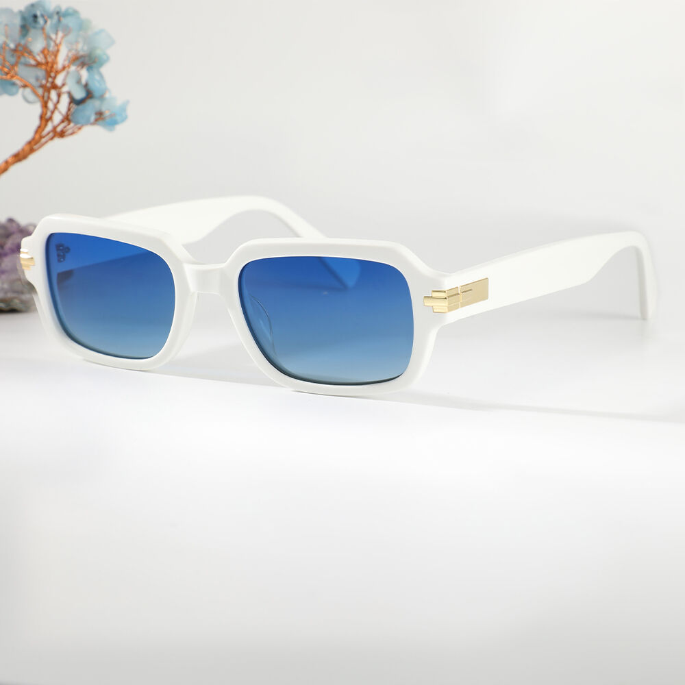 Cordaro Rechteckige Weiße Sonnenbrille