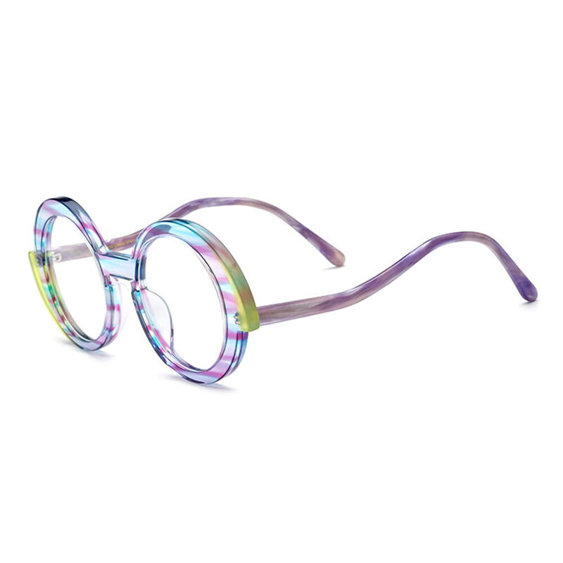 Brien Round Purple Glasses