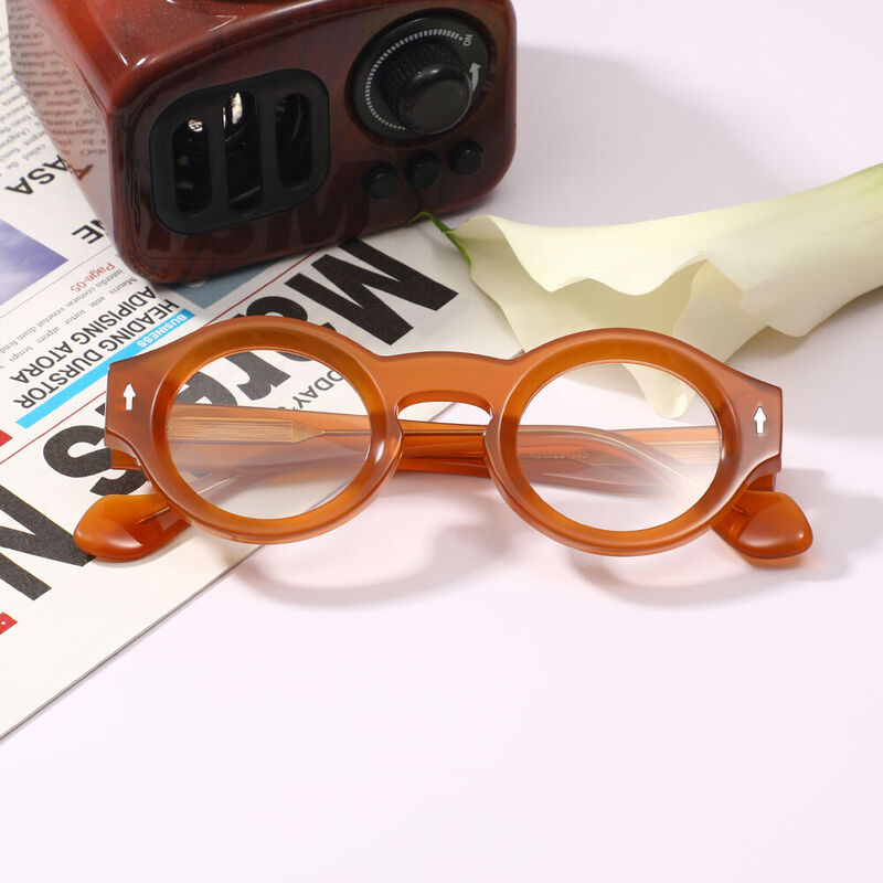 Oswal Round Orange Glasses