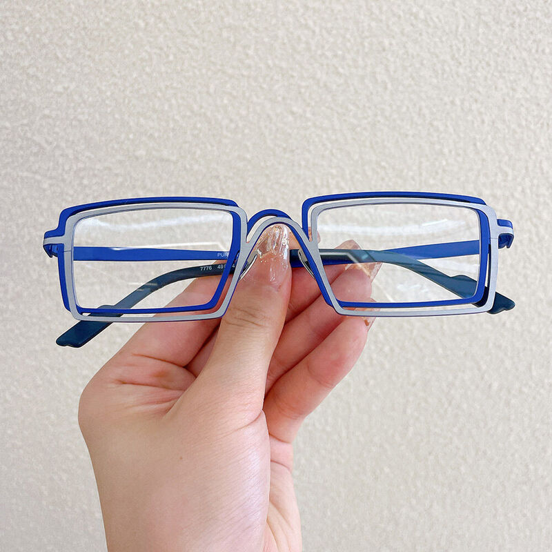 Colinee Rectangle Blue Glasses