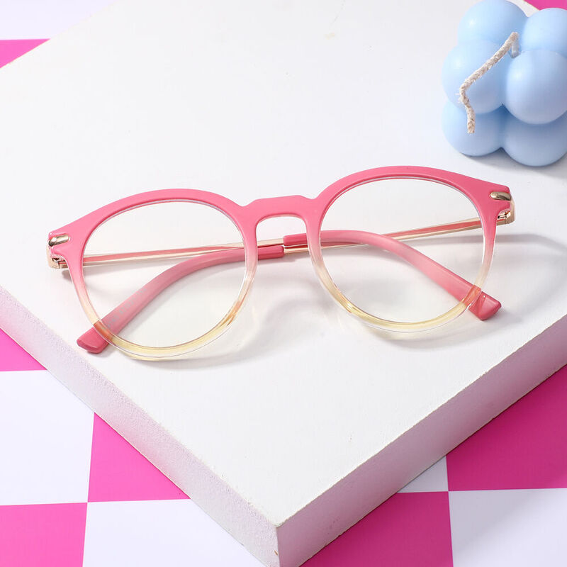 Aaro Round Pink Glasses