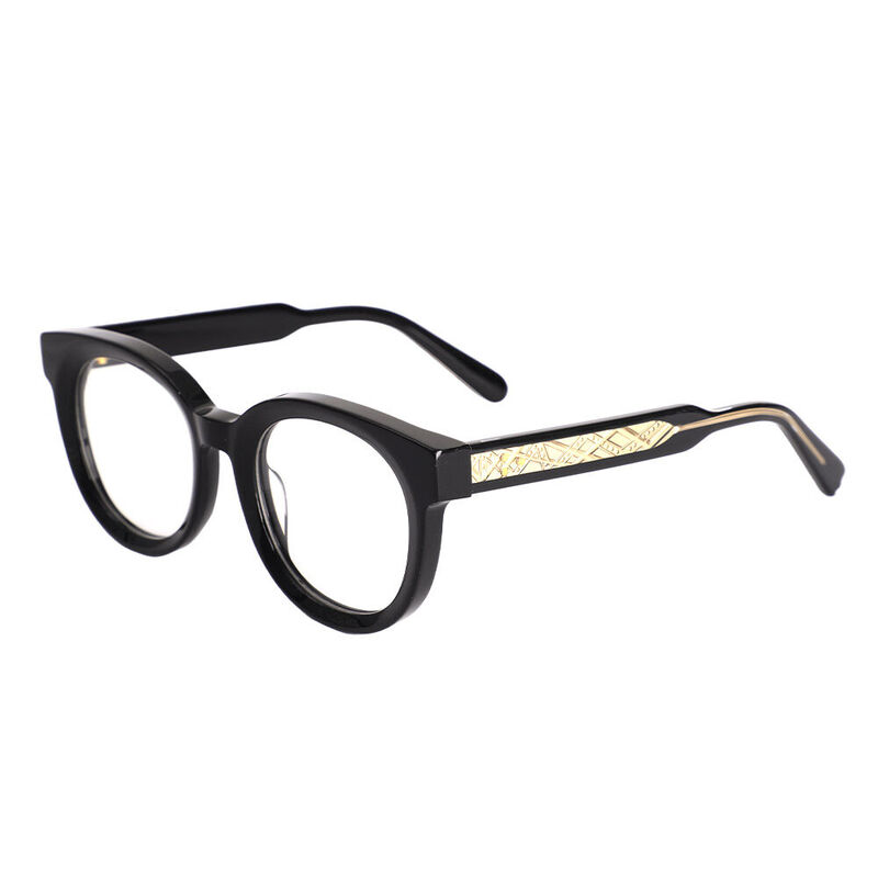 Haley Round Black Glasses