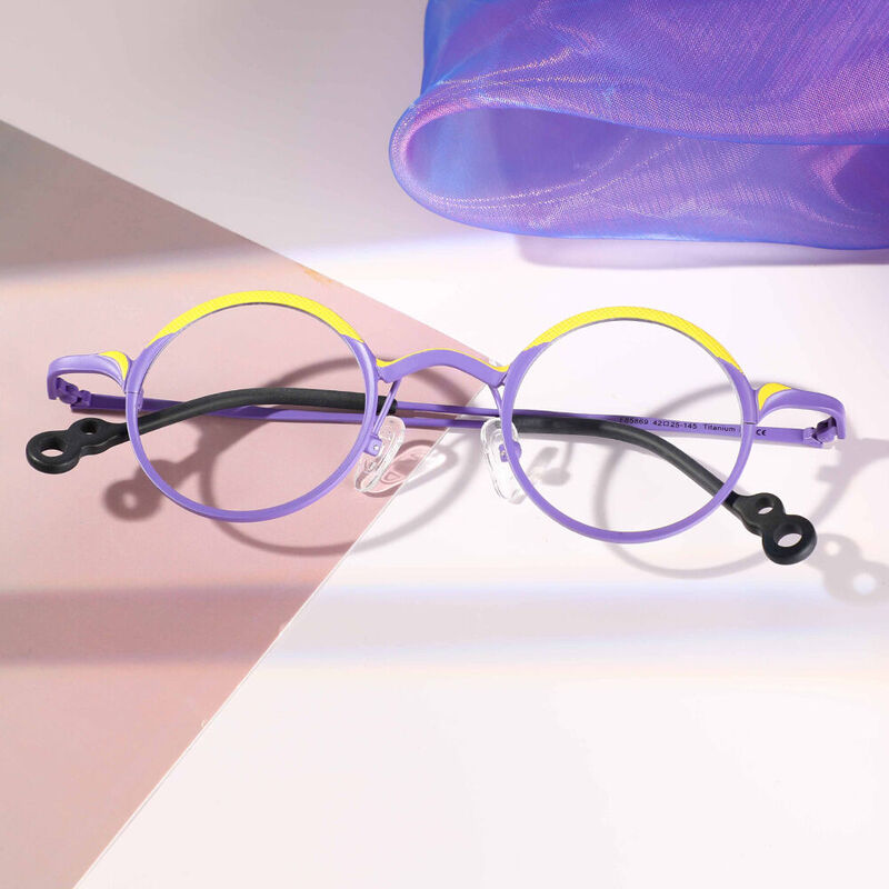 Rosa Round Purple Glasses