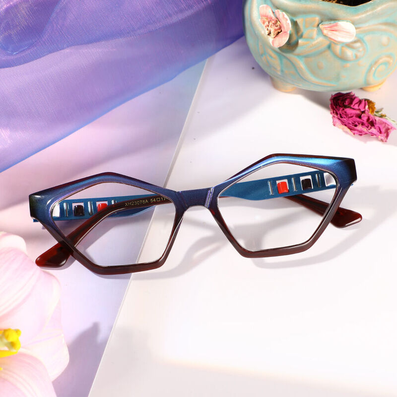 Darcy Cat Eye Blue Glasses