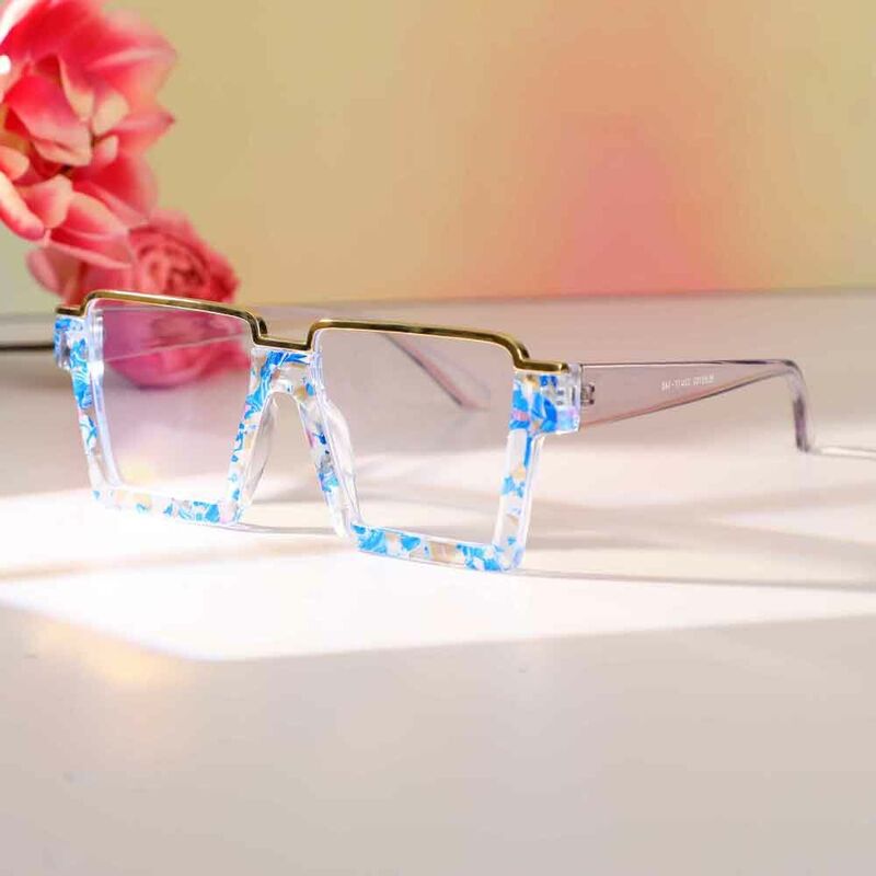 Olga Square Blue Glasses