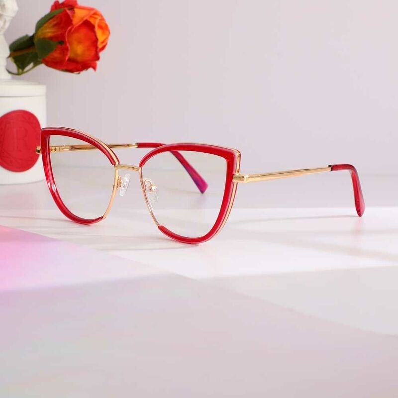 Occhiali da Vista Alva Cat Eye Rosso