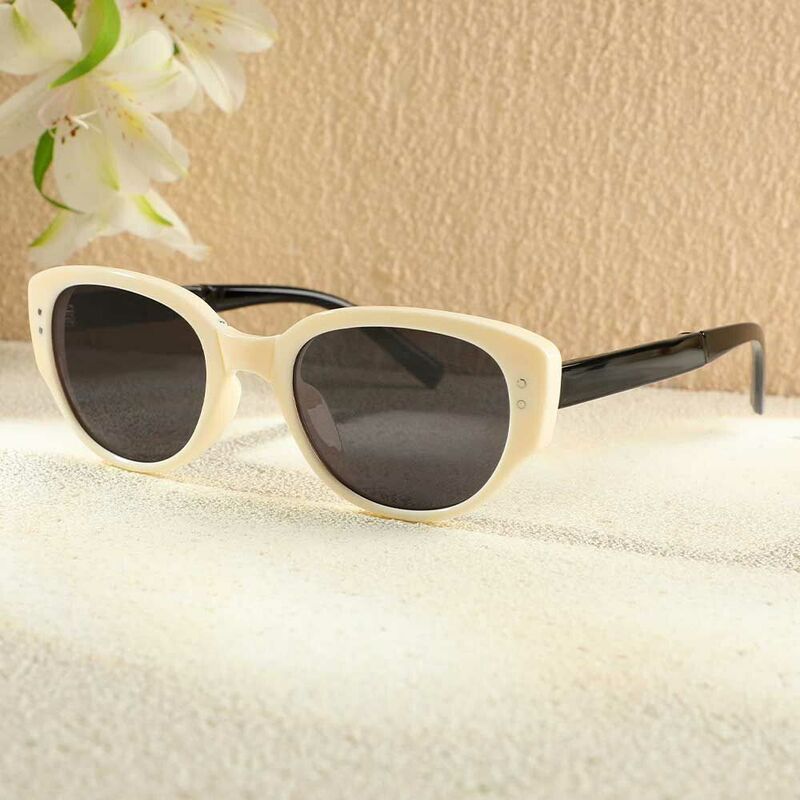 Lorraine Cat Eye White Sunglasses