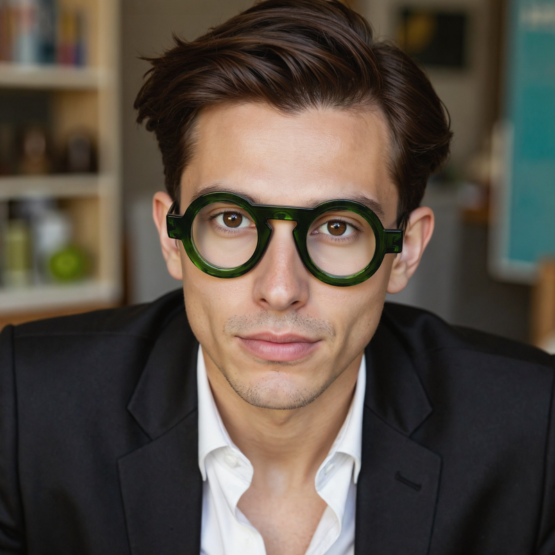 Lunettes de Vue Meroy Ronde Vert