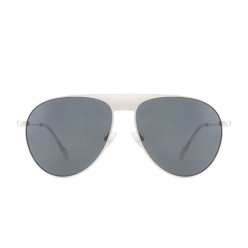 Flying Wing Aviator Silver Sunglasses