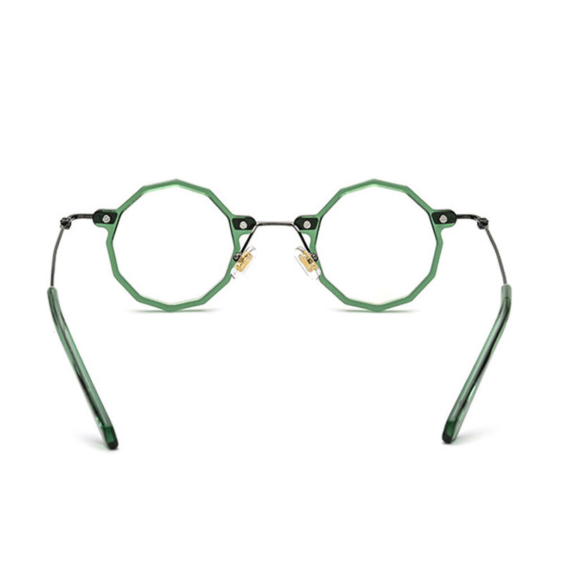 Tobias Geometric Green Glasses