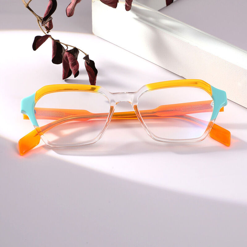 Berlie Geometric Orange Glasses