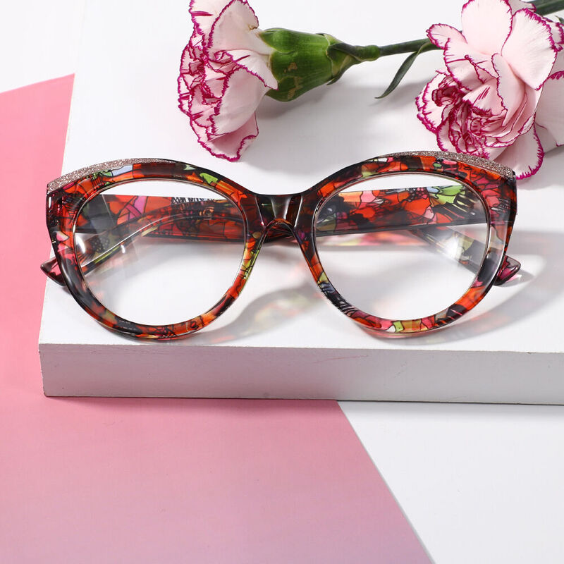 Lindra Cat Eye Floral Glasses