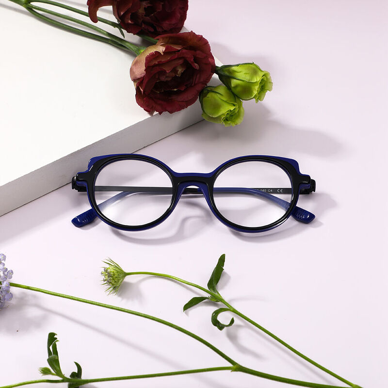 Bertr Cat Eye Blue Glasses