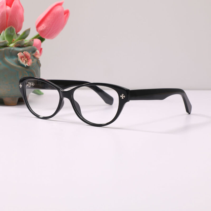 Croaoo Cat Eye Black Glasses