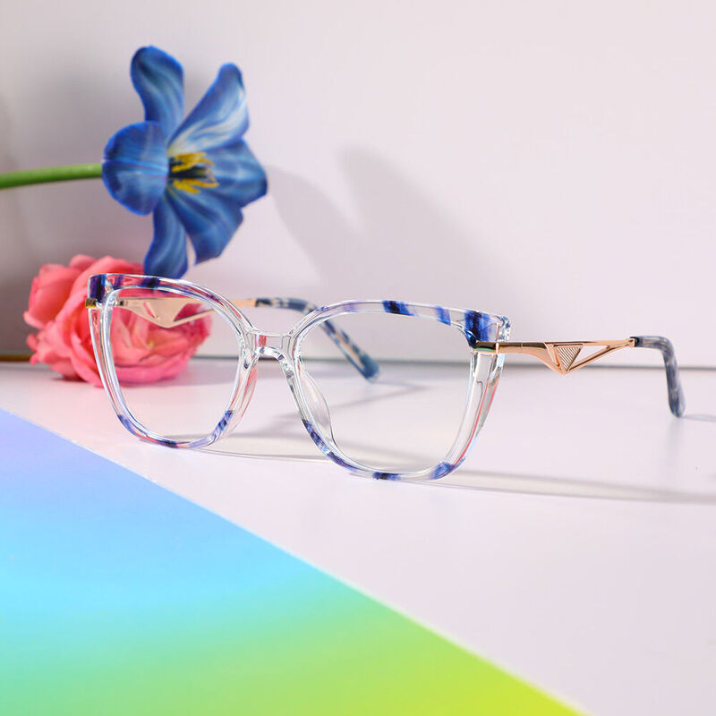 Robbiee Cat Eye Blue Glasses