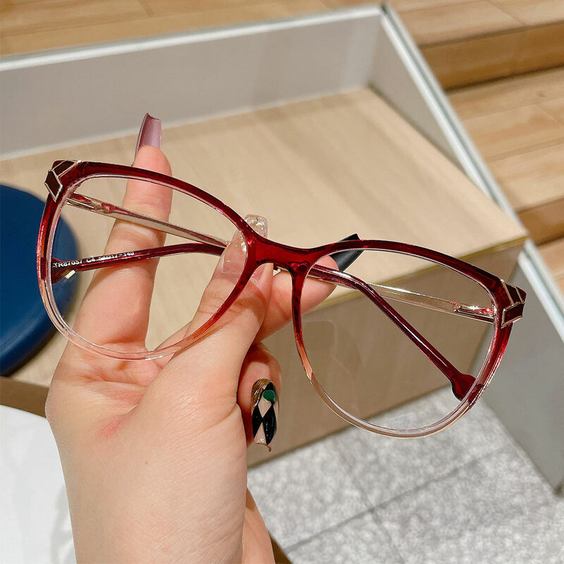 Eleano Cat Eye Red Glasses