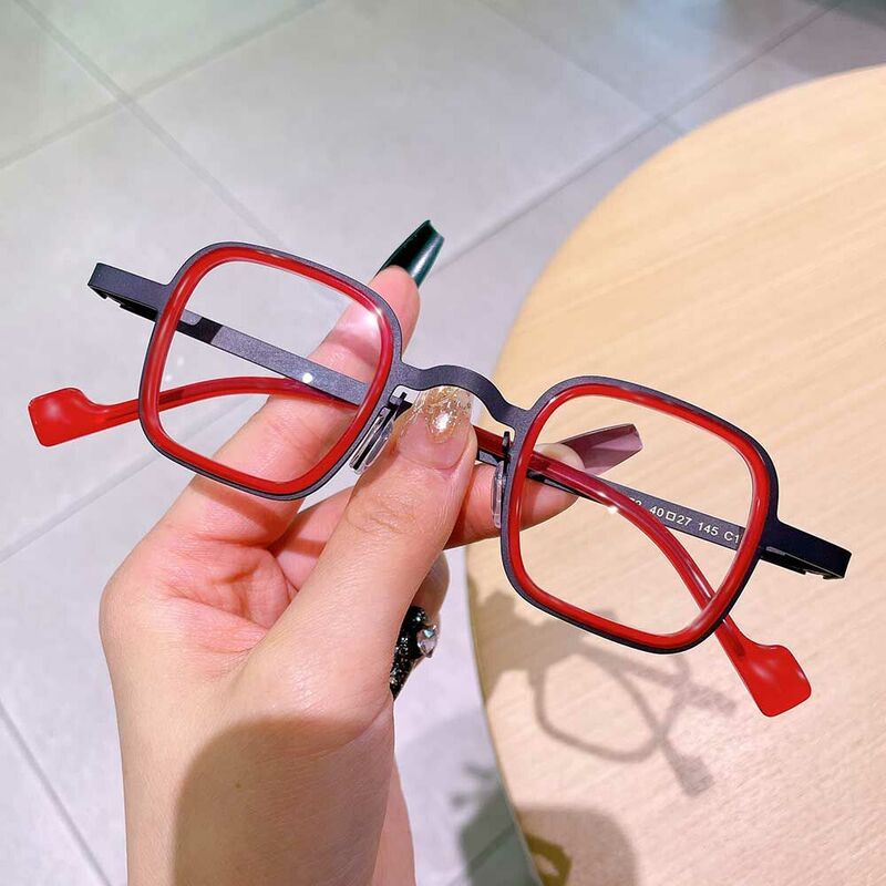 Benjamie Quadratische Schwarze Brille
