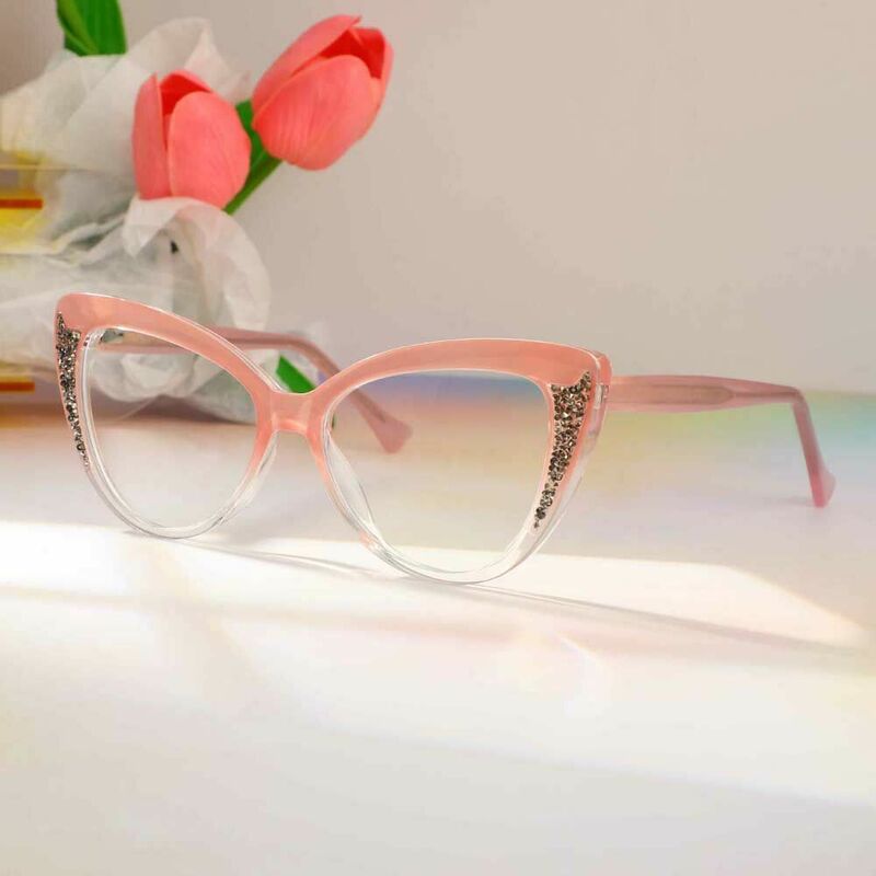 Ferguso Cat Eye Pink Glasses