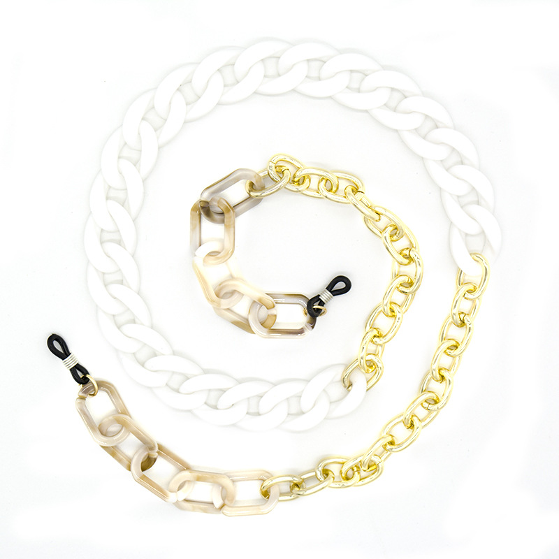 Doreen Moderne Acryl Metall Brillenkette Weiß