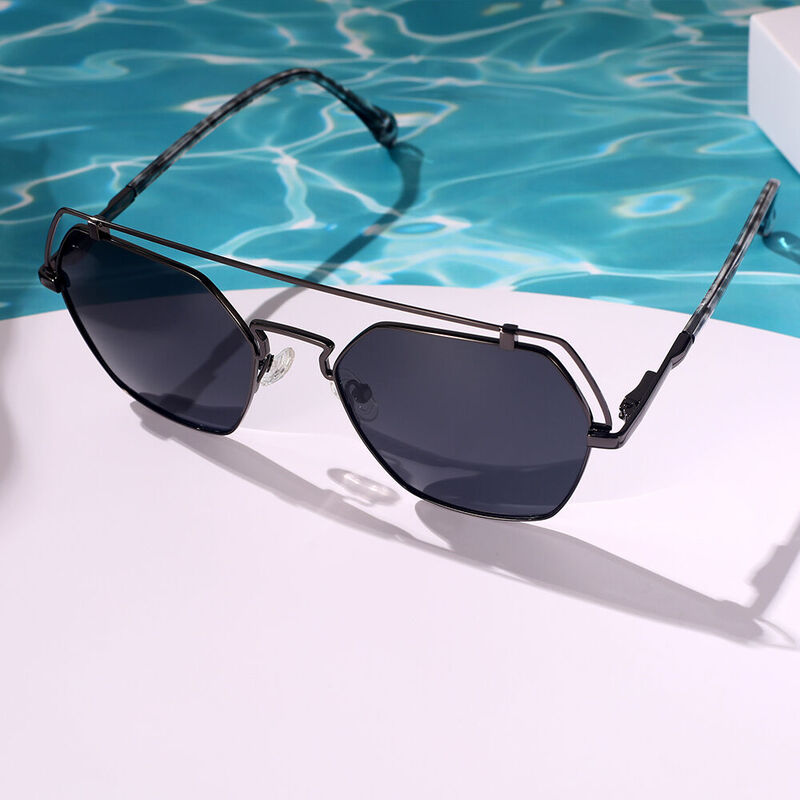 Free Will Aviator Gunmetal Sunglasses