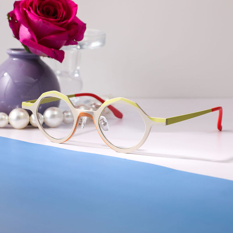 Christe Geometric Beige Glasses