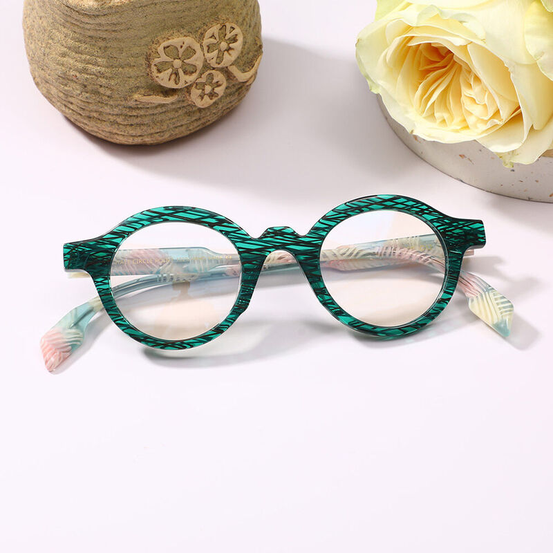 Reneo Round Green Glasses