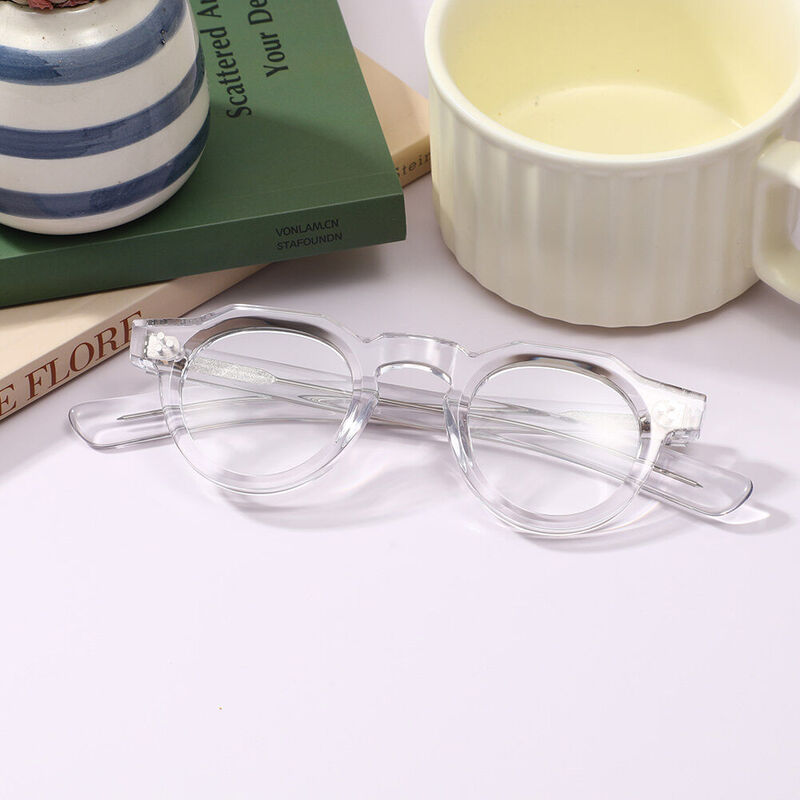 Cedrica Round Clear Glasses