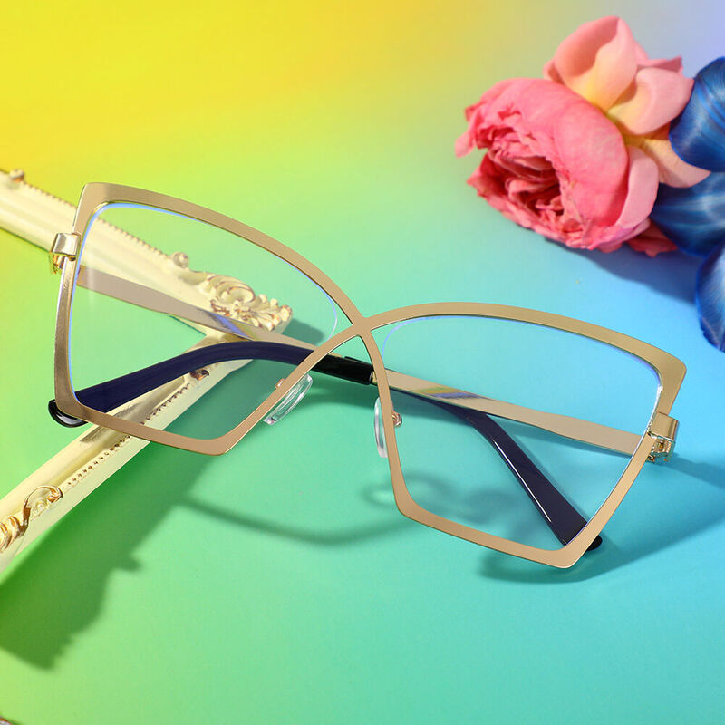 Johnny Cat Eye Gold Glasses