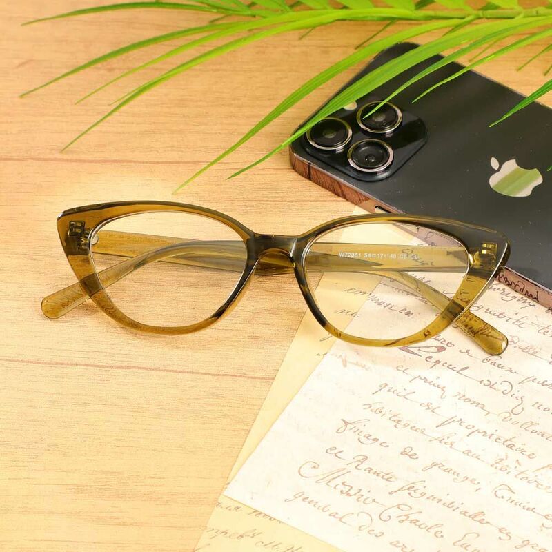 Tabitha Cat Eye Green Glasses